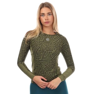 Skins Långärmad tröja i nylon, dammodell, serie 3 (Khaki grönt)