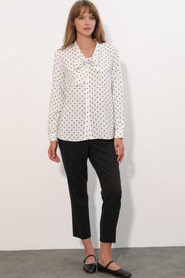 Polka Dot Poplin Blouse