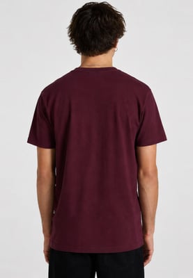 Vans Mens Classic Logo T Shirt in Burgundy/Grey
