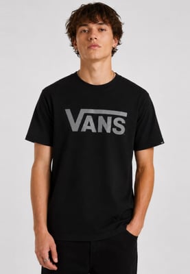 Vans Mens Classic Logo T Shirt in Black/Silver