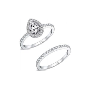 Radiant Women's Engagement Set 925 Sterling Silver BIAN022
