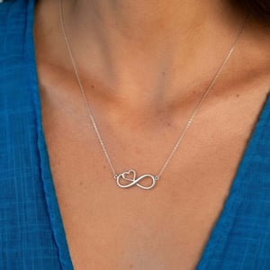 Women's Infinity Heart Necklace in 925 Sterling Silver BICLL024