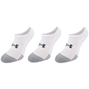 Under Armour 3-Pack HeatGear No Show Kids White Socks
