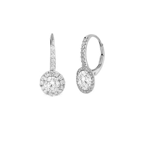 Women's Hoop Earrings in 925 Sterling Silver with Cubic Zirconia BIPE073