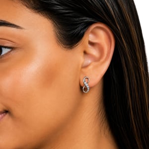Vrouwelijke Infinity Oorbellen met Sparkles BIPE060