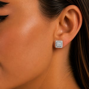 Women's Real Sparkle Earrings in 925 Sterling Silver with Cubic Zirconia