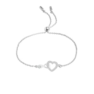 Women's Infinity Heart Bracelet with Cubic Zirconia in 925 Sterling Silver BIPU020
