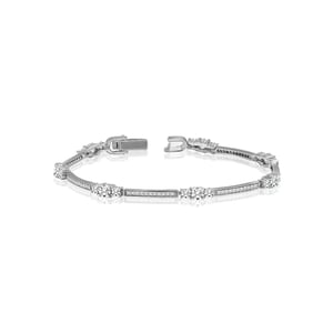 Women's Bracelet with Sparkling Cubic Zirconia, 925 Sterling Silver BIPU022