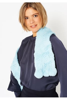 Hand Knitted Faux Fur Scarf