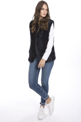 Hand Knitted Faux Fur Gilet