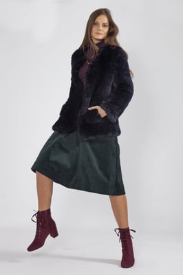 Hand Knitted Faux Fur Jacket