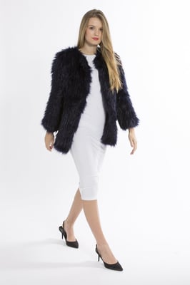 Hand Knitted Faux Fur Jacket