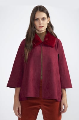 Faux Fur Faux Suede Jacket