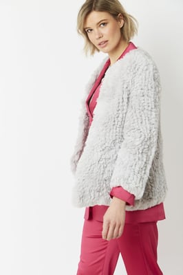 Hand Knitted Faux Fur Jacket
