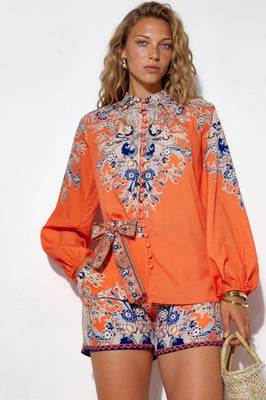 Paisley Vevd Kläddress Med Knytning