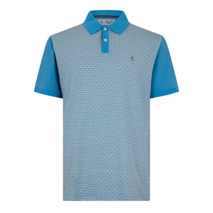 Original Penguin Heren Geometrisch Regular Korte Mouwen Polo Shirt (Blauwe Maan)