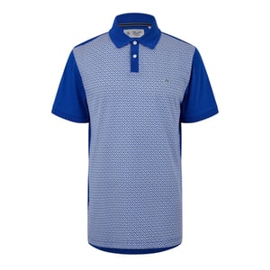 Original Penguin Geometrisk kortärmad polotröja för män i standardmodell (Blå azurblått)