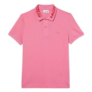 Lacoste Heren Movement Gegraveerde Kraag Polo Shirt (Roze)