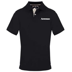 Aquascutum Mens Short-Sleeved Polo Shirt (Black)
