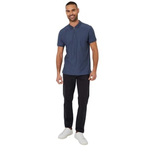 Threadbare Mens Westbank Short-Sleeved Polo Shirt (Denim Blue)