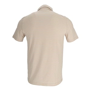 Lacoste Heren Gestreepte Ultra Dry Logo Korte Mouwen Polo Shirt (Oranje/Wit)