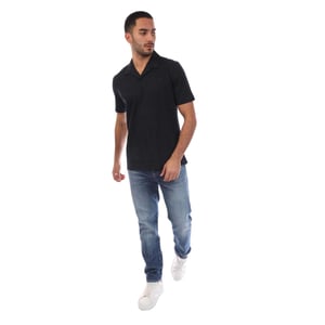 Boss Mens H-Pye 18 Mercerised Cotton Short-Sleeved Polo Shirt (Blue)