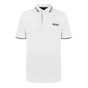 Boss Mens Paddy Pro Cotton Pique Polo Shirt (Natural White)