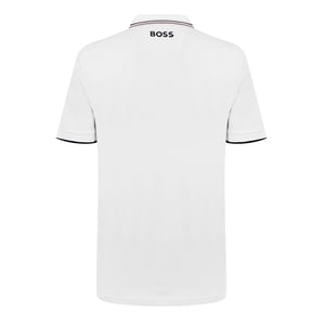 Boss Mens Paddy Pro Cotton Pique Polo Shirt (Natural White)