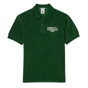 Lacoste Herenpolo van Roland-Garros met borduursel, van badstof (Groen)