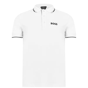 Boss Mens Paddy Pro Cotton Pique Polo Shirt (White)