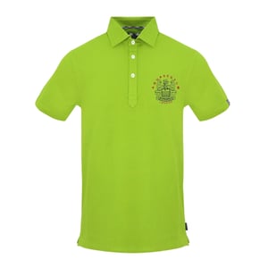 Aquascutum Mens Union Jack Logo Short-Sleeved Polo Shirt (Lime)