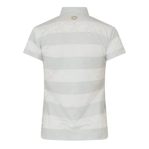 Puma Poloshirt met gestreepte rand voor dames (Grijs/Wit)