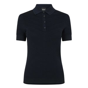 Boss Fointa Chevron poloshirt met korte mouwen voor dames (Donkerblauw)