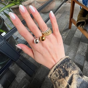 18ct Gold Plated Beaded Dot Ring