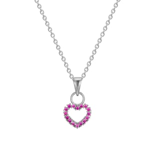 Sterling Silver Ruby Heart Charm