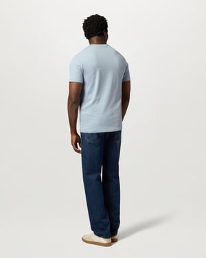 Short Sleeve Logo Detail T-Shirt in Pale Blue