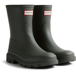 Hunter Unisex Downpour Short Rubber Men's Dark Olive Wellington Boots