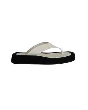 The Row Ginza Flip Flop Sandals in White Leather