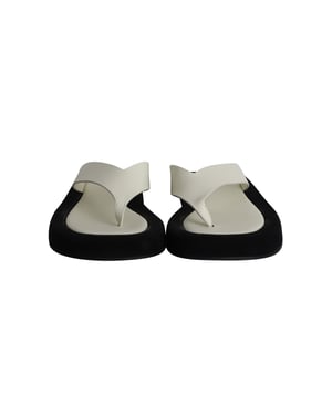 The Row Ginza Flip Flop Sandals in White Leather