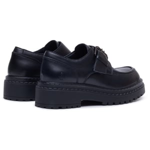 Hush Puppies Orla Monk Leren Dames Zwarte Instappers