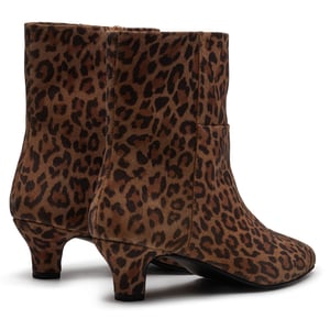 Hush Puppies Nahla Hakken Leren Dames Luipaard Enkelboots