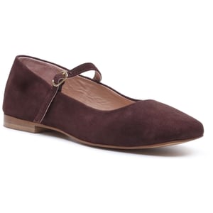 Hush Puppies Pasha Suède Dames Chocolade Ballerina's