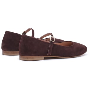 Hush Puppies Pasha Suède Dames Chocolade Ballerina's