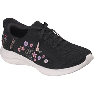 Skechers Ultra Flex 4.0 Sweet Petals Textil Dam Svart Stickad/Multi Trim Träningsskor