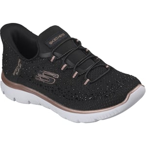 Skechers Summits Brilliant Shine Dam Svart Nät/Roséguld Kant Sneakers