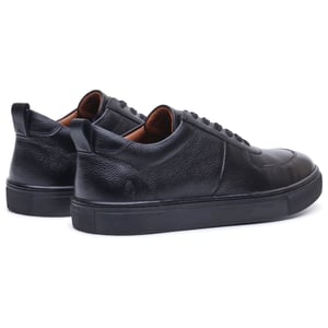 Hush Puppies Ciro Leren Heren Sneakers ZWART