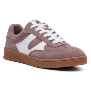 Hush Puppies Maura Suède Dames Stone Sneakers