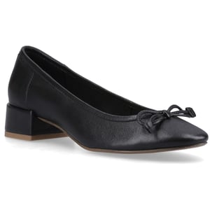 Hush Puppies Silvia Lage Hakken Leren Damesschoenen Zwart Rond