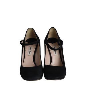 Miu Miu Wedge Pumps in Black Suede