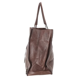 Balenciaga Castagna Papier A4 tygväska i brunt kalvskinn
